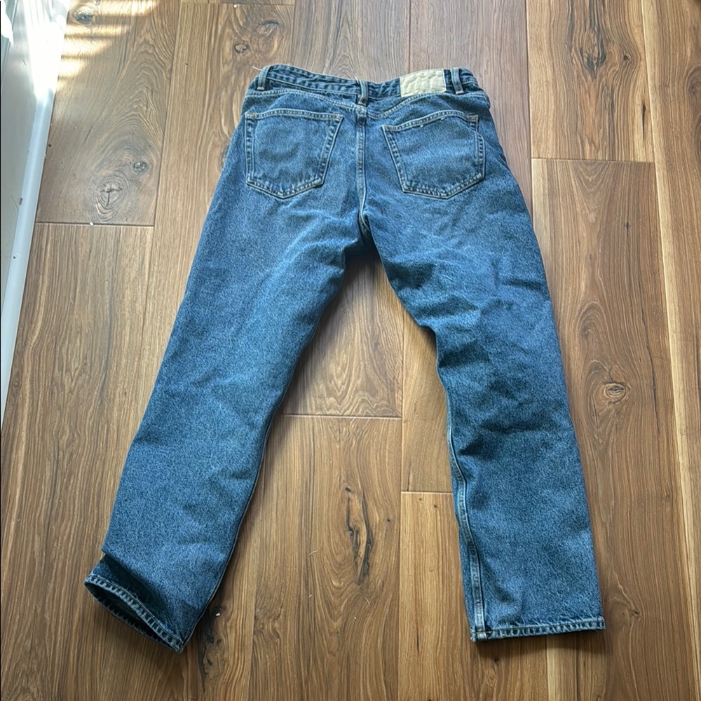 Zara button fly high rise straight leg